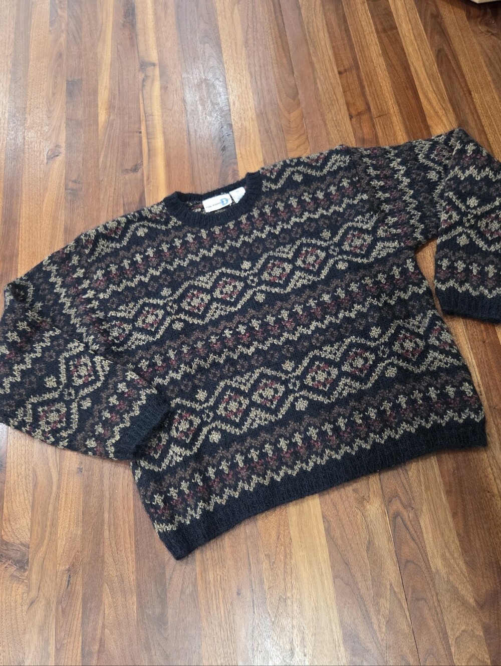 Vintage Paul Harris Crew Neck Fair Isle  Mohair Blend Crew Neck GrandpaCore Med